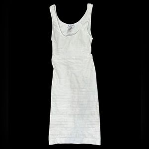 BEBE | All White Dress with Cut Out Back